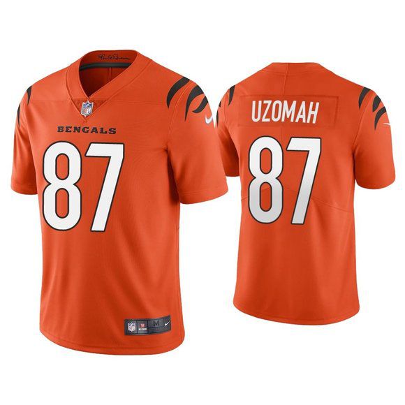 Men Cincinnati Bengals #87 C.J. Uzomah Nike Orange Game NFL Jersey